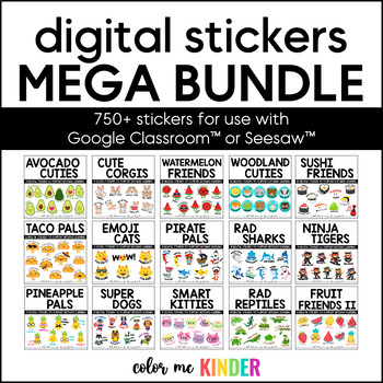 Preview of Digital Stickers MEGA BUNDLE use with Seesaw™ or Google Classroom™ 750+
