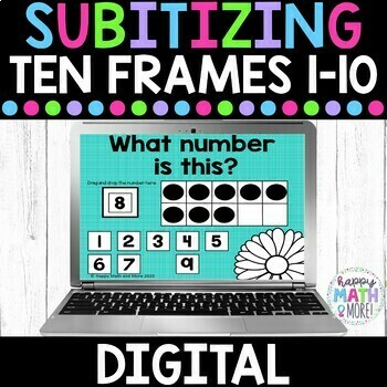 Preview of Digital Subitizing Ten Frames 1-10 | Google Slides