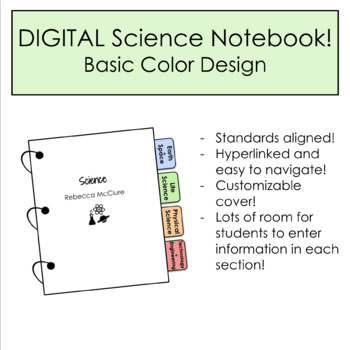 Preview of DIGITAL Science Notebook - Standards Aligned (Basic Color Design)
