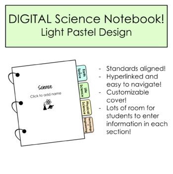 Preview of DIGITAL Science Notebook - Standards Aligned (Light Pastel Design)