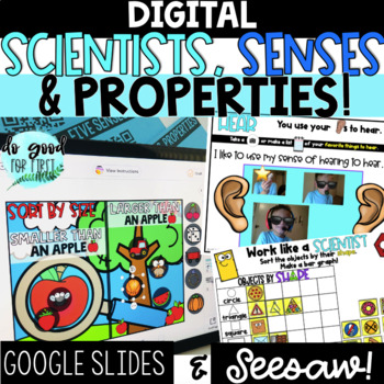 Preview of DIGITAL Science - Senses & Properties -  Google Slides & Seesaw!