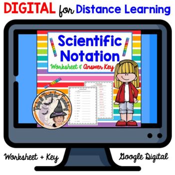 Preview of DIGITAL Scientific Notation Worksheet and Answer Key