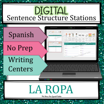 Preview of DIGITAL Sentence Structure Centers / Stations: Spanish Clothing / Ropa