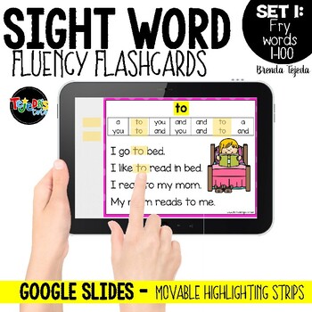 Preview of DIGITAL Sight Word Fluency Cards: FRY Words 1-100 | Distance Learning