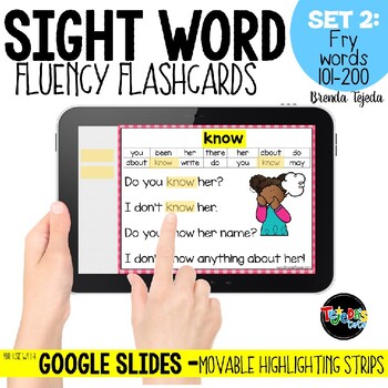 Preview of DIGITAL Sight Word Fluency Cards: FRY Words 101-200 | Distance Learning