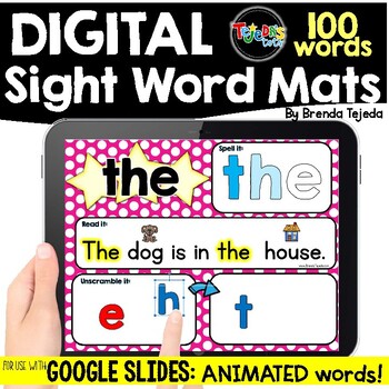 Preview of DIGITAL Sight Word Mats: FRY Words 1-100 | Distance Learning
