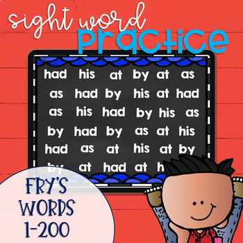 Preview of DIGITAL Sight Word Practice Hide and Seek Fry's Words 1-200
