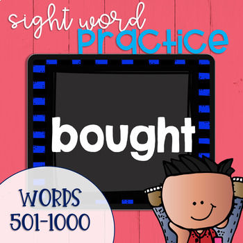 Preview of DIGITAL Sight Word Practice for Fry's Words 501-1000