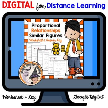 Preview of DIGITAL Similar Figures Worksheet and Answer Key Proportional Relationships