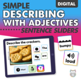 DIGITAL Simple Describing Adjectives Sentence Sliders | Sp