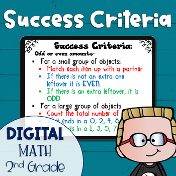 Preview of DIGITAL Success Criteria for Common Core Learning Targets in Math 2nd grade