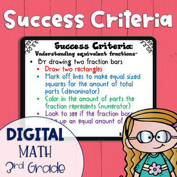 Preview of DIGITAL Success Criteria for Common Core Learning Targets in Math 3rd grade