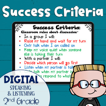 Preview of DIGITAL Success Criteria for Common Core Learning Targets in Speak & Listen 2nd