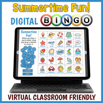 Preview of DIGITAL Summer Themed Vocabulary BINGO Game