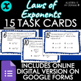 DIGITAL TASK CARDS - Laws of Exponents - DISTANCE LEARNING