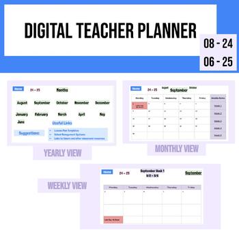 Preview of DIGITAL TEACHER PLANNER | 2024 - 2025 SCHOOL YEAR