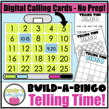 Preview of DIGITAL Telling Time Build A Bingo - NO PREP