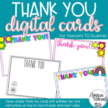 Preview of DIGITAL Thank You Cards for Students!