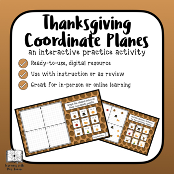 Preview of DIGITAL Thanksgiving Coordinate Planes: Interactive Graphing/Distance/Reflection