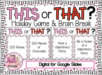Preview of DIGITAL This or That? Valentine's This DIGITHoliday Party Game for Google Slides