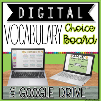 Preview of VOCABULARY DIGITAL CHOICE BOARD FOR GOOGLE DRIVE™