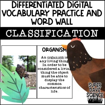 Preview of DIGITAL VOCABULARY PRACTICE & WORD WALL Classification - Common Characteristics