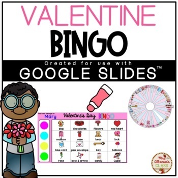 Preview of DIGITAL Valentine Bingo - Personalized! {Google Slides™/Classroom™}