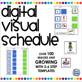 Preview of DIGITAL Visual Schedule - OVER 120 Images & 8 Templates!! GROWING Resource!
