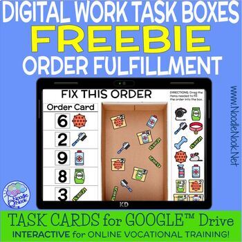 FREE Dollar Store Vocational Work Task Boxes with Visuals for Special Ed