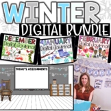 DIGITAL WINTER BUNDLE | Digital Classroom, Video Backdrop,