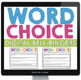 Word Choice Bell Ringers - Improving Vocabulary Weekly Dig