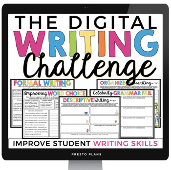 Preview of Writing Activities - Persuasive, Narrative, Expository, Descriptive - Digital