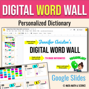 Preview of DIGITAL Word Wall for Google Slides