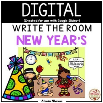 Preview of DIGITAL Write the Room - New Year's {Google Slides™/Classroom™}