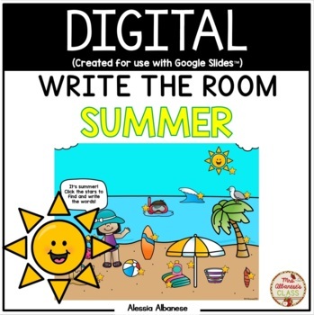 Preview of DIGITAL Write the Room - Summer {Google Slides™/Classroom™}