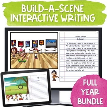 Preview of DIGITAL Writing Prompts BUNDLE | Virtual Snow Day eLearning | Sticker Story