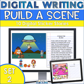 Preview of Writing Prompts with Pictures - Digital Interactive Sticker Story