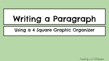Preview of DIGITAL Writing a Paragraph: 4 Square Template