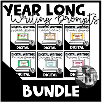 Preview of DIGITAL Year Long Writing Prompts | Distance Learning