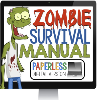 Preview of Halloween Writing Assignment - Zombie Survival Manual Halloween Digital Activity
