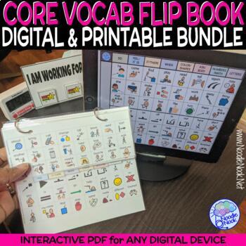 Preview of DIGITAL and PRINTABLE Core Board Flip Books for Special Ed and SLPs