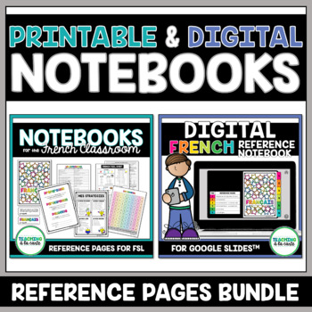 Preview of DIGITAL and PRINTABLE French Notebooks and Reference Pages