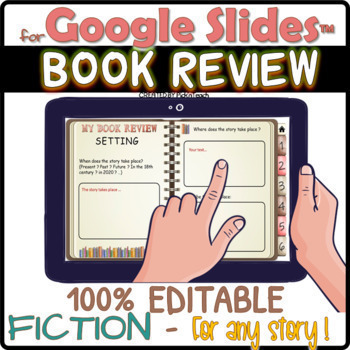 Preview of DIGITAL book review or reading report for Google Slides™ EDITABLE with TABS