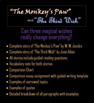 Preview of DIGITAL bundle: "The Monkey's Paw" and "The Third Wish"