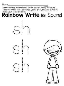 DIGRAPH SH Multisensory Art Science of Reading Phonics Center Worksheets