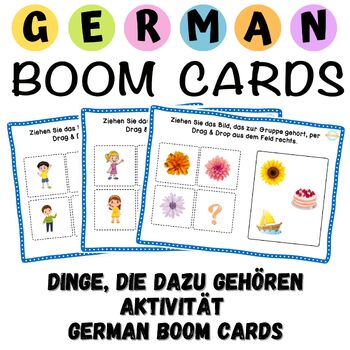 Preview of DINGE, DIE DAZU GEHÖREN AKTUITÄT GERMAN BOOM CARDS