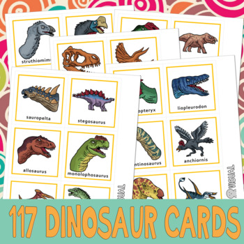 Preview of DINOSAUR CARDS 1 : Paleontology Icons Prehistoric Pictures Science Set