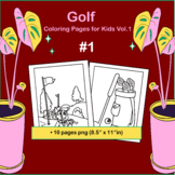 Golf Coloring Pages for Kids Vol.1