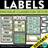 DINOSAUR Classroom Decor LABEL organization editable print