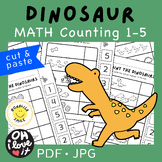 DINOSAUR Cut and Paste Worksheets Number 1-5 Math Activities